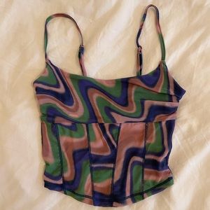 UO Hal Mesh Corset Top